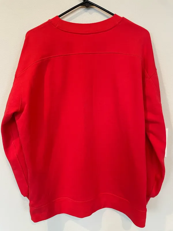 Lululemon Women’s Perfectly Oversized Crew Colour Carnation Red Size 4 - Image 2