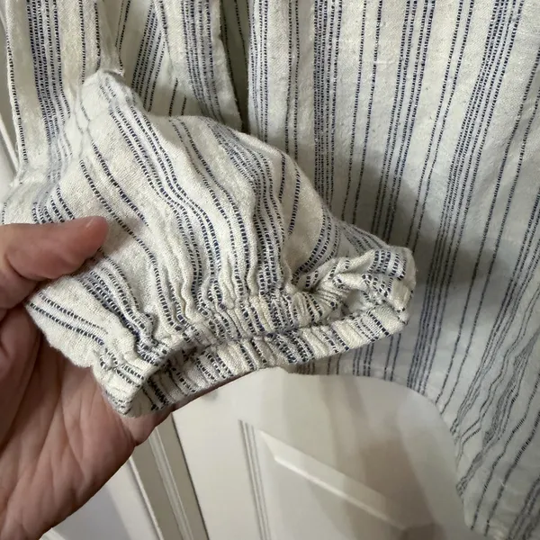 World market striped embroidered‎ boho blouse small/medium - Image 4