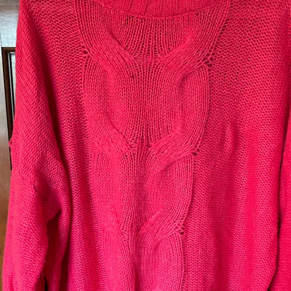 Aerie Cozy Pink Knit Sweater Size Large - Image 2