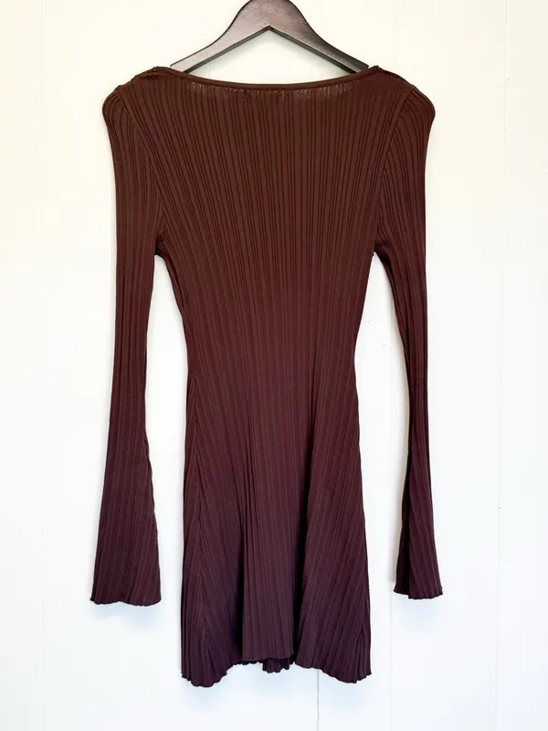NWT BRONZE SNAKE Maven Brown Long Sleeve Mini Dress S/M Small Medium - Image 5
