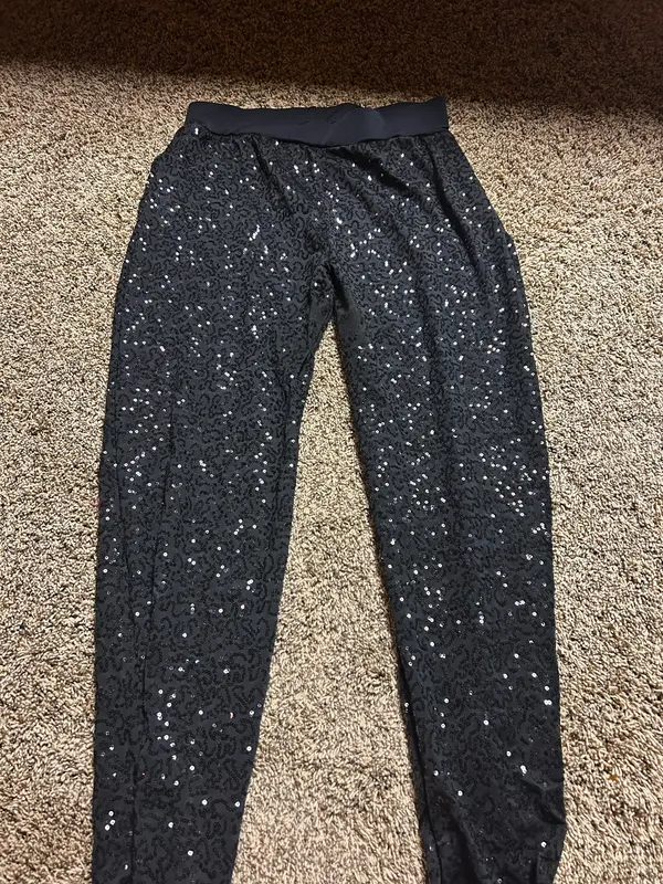 Sequin Costume Pants Black Size M - Image 2