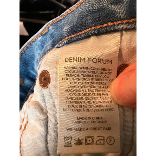 Denim Forum Jeans Women 23 Light Blue The Arlo Hi-Rise Straight Button Fly Denim - Image 7