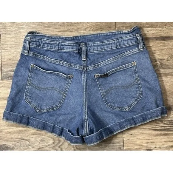 Lee‎ Double Button Denim Shorts Y2K Style Carefree Playful Summer Americana Sz 8 - Image 3
