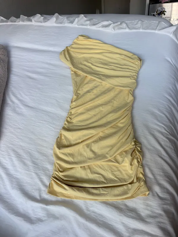 Boutique one shoulder Yellow Dress - Image 2