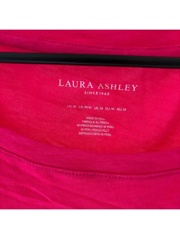 Laura Ashley NWT Women's Hot Pink Short Sleeve Modal Cotton Tee M - Image 2