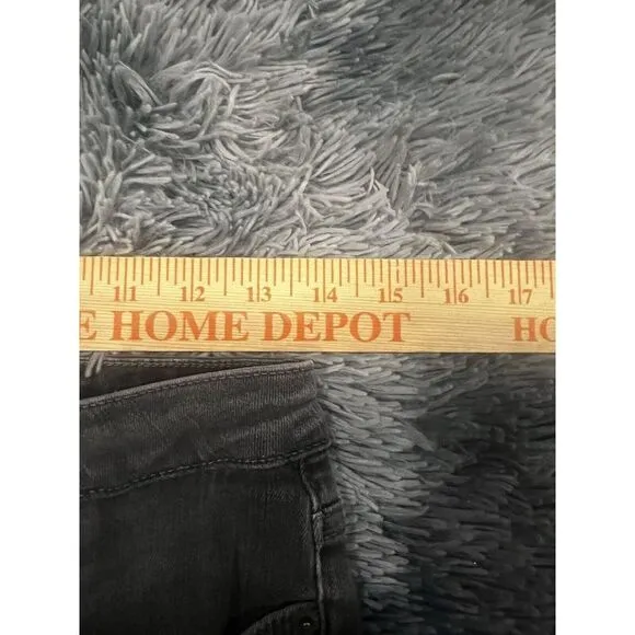 Free People Charcoal Gray Wash Straight Leg‎ Denim Jeans Size 28 Raw Hem - Image 3