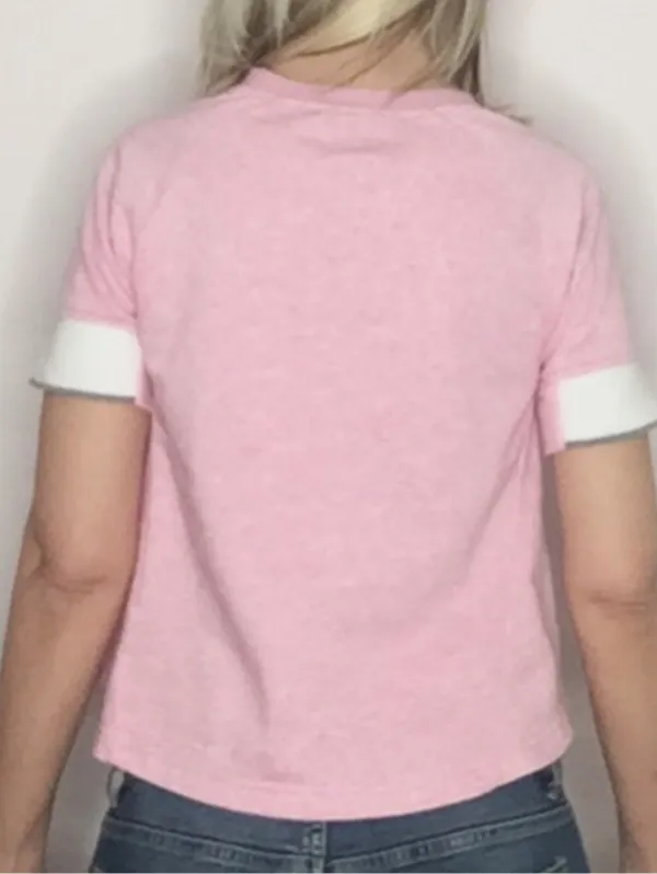 NIKE Pink Short Sleeve Kangaroo Pocket Pullover Women's Size M - Image 4