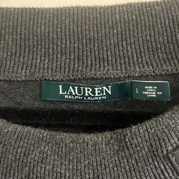 ✨Lauren Ralph Lauren Buckle Boatneck Grey Sz Large Sweater✨ - Image 9