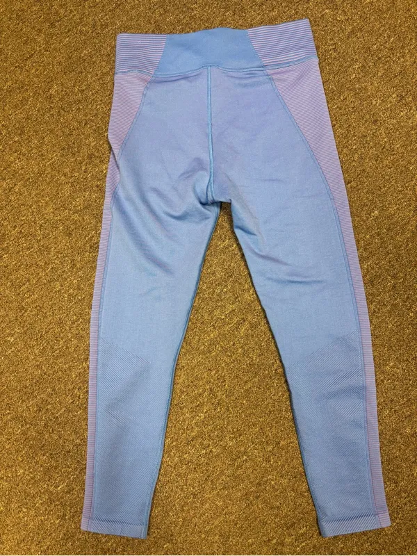 OFFLINE by Aerie Blue Pink Textured 7/8 High Rise Seamless Leggings XL - Image 5