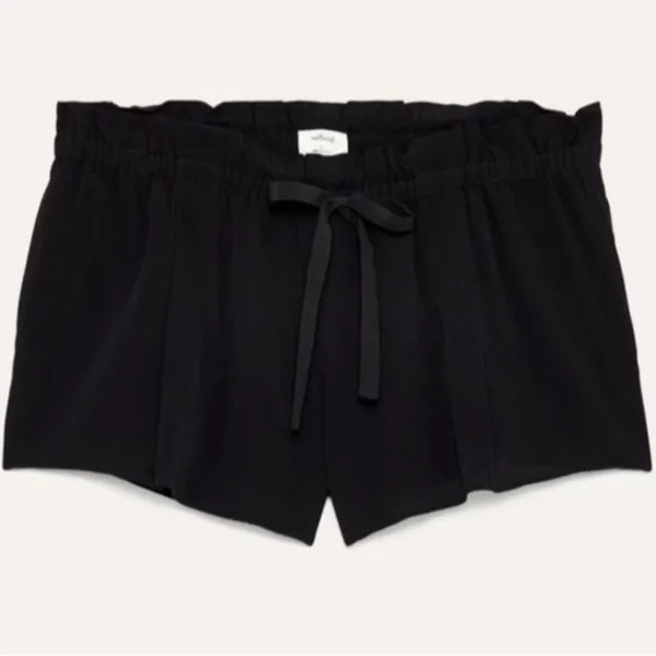 Wilfred Montrouge Shorts Crepe Paperbag Tie Waist Black Small Minimal Beachy - Image 4