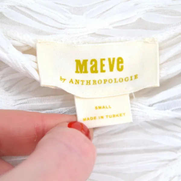 Anthropologie Maeve Talia Long Sleeve Mock Neck Textured Top in Ivory Women's S - Image 8