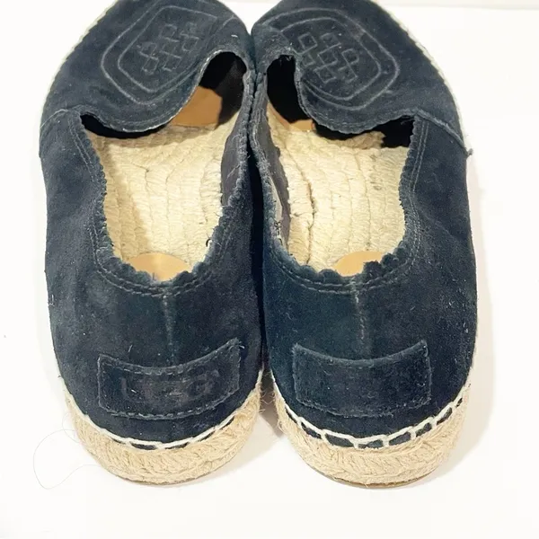 UGG Suede Heidi Loafer Perforated Espadrilles Black Platform Slip-On Size 9 - Image 4