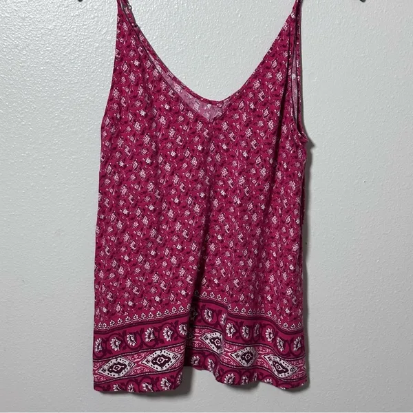 Abercrombie & Fitch‎ Women Boho Floral Red Print Tank top Blouse XS - Image 2
