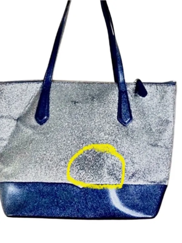 Kate Spade Lola Joely Large Glitter Carryall Tote in Dusk Navy Blue GUC - Image 13