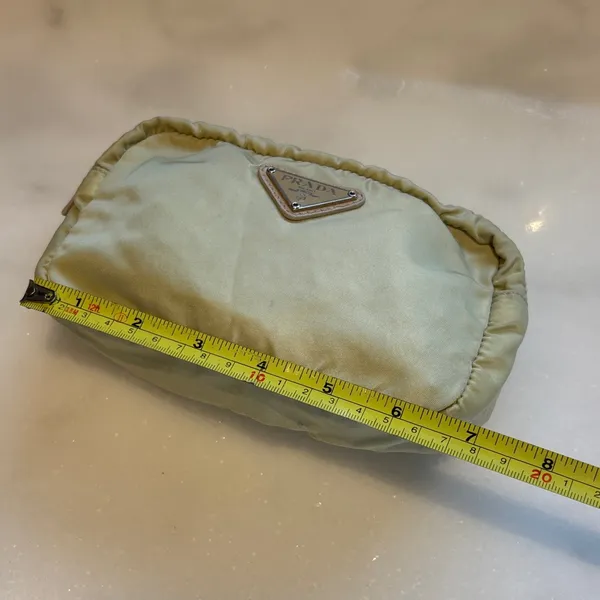 Prada Olive Nylon Triangular Logo Pouch - Image 5