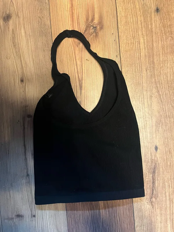 Black Urban Outfitters halter neck Crop Top - Image 2