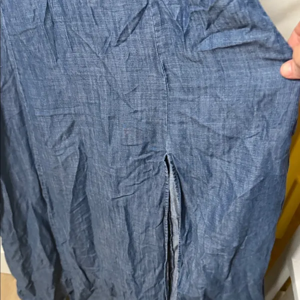 New York & Company maxi dress Jean ties in back half way down Medium - Image 4