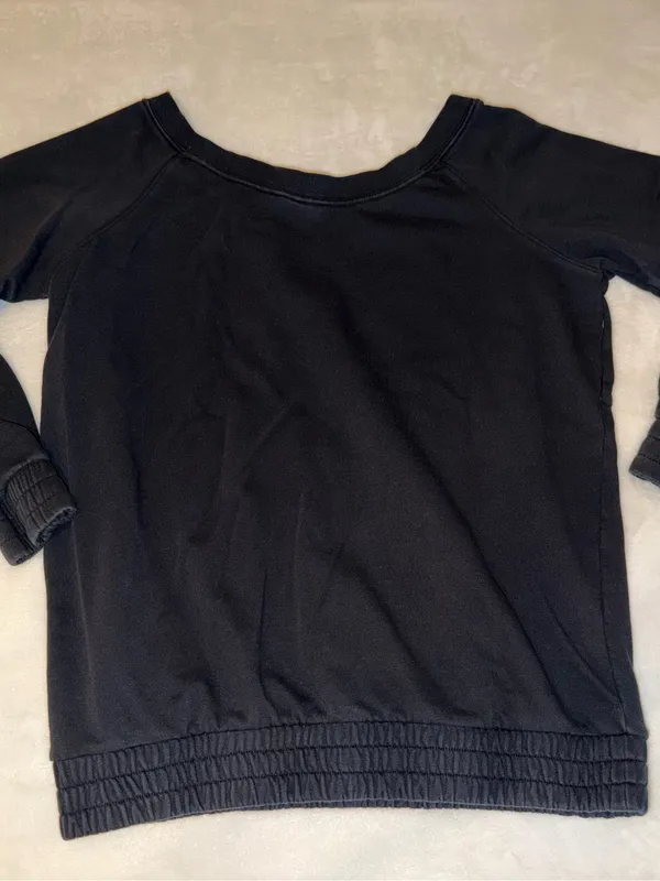 Vintage Black Nike Air Women's Off Shoulder Crewneck Sweatshirt - Black Sz MD - Image 5