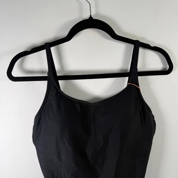 Quince Italian Cami One Piece Swimsuit Black Minimalist Capsule NEW Womens Large - Image 3