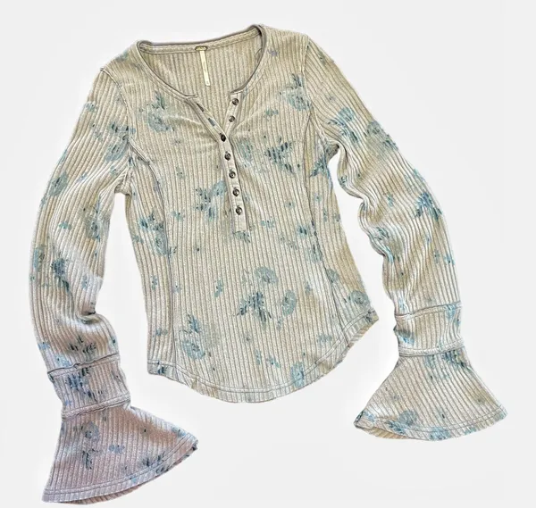 Free People Layer Me Long Sleeve Henley Top In Vintage Floral - Image 8