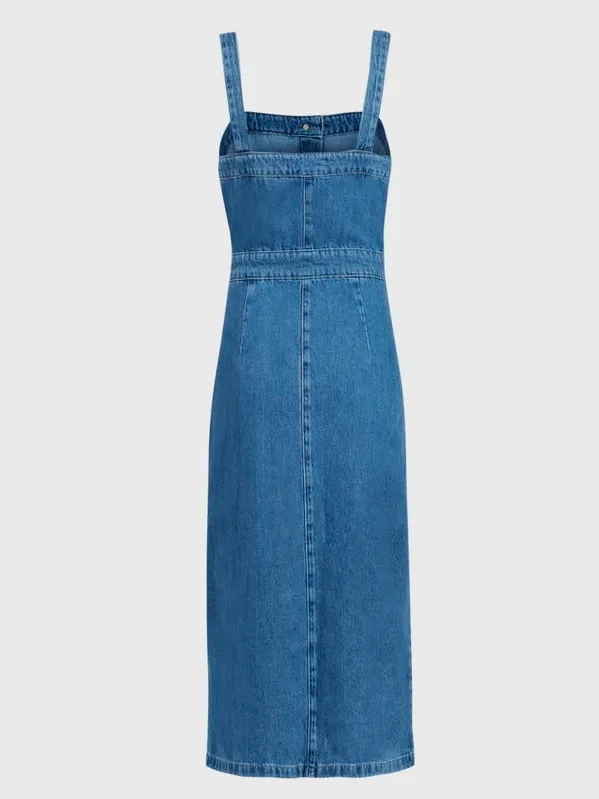 All Saints Elsie Dress Denim Midi Dress Button Down Tank Dress Size 8 - Image 2