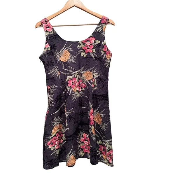 Tommy Bahama 100% Silk Tropical Pineapple Mini‎ Dress Y2K Resort Size 6 - Image 2