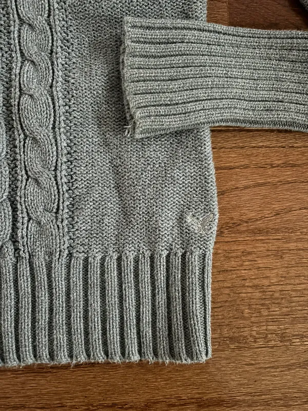 American Eagle Y2k Abercrombie grey cable knit scoop neck bella swan elena gilbert sweater - Image 2