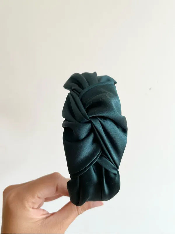 J.crew Green Satin Knotted Headband Blair Waldorf Gossip Girl Holiday - Image 2