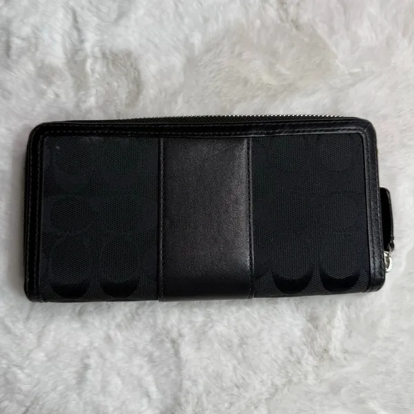 COACH y2k Black Canvas Leatherware Legacy Signature Wallet - Image 2
