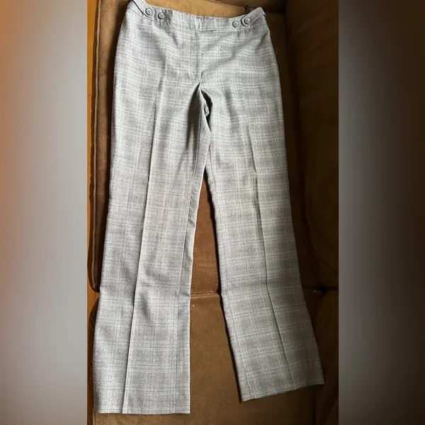 Alfani Gray & Purple Straight Leg Glen Plaid Dress Pants Slacks SZ 8 Great Cond - Image 3