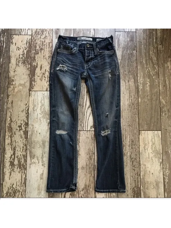 BKE Aiden Straight Distressed Jeans Size 26 Short - Image 4