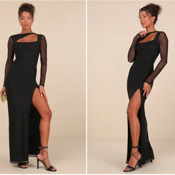 LULU's Sexy Chic Prom Wedding Cocktail Formal Event Long Sleeve Bodycon Mini - Image 4