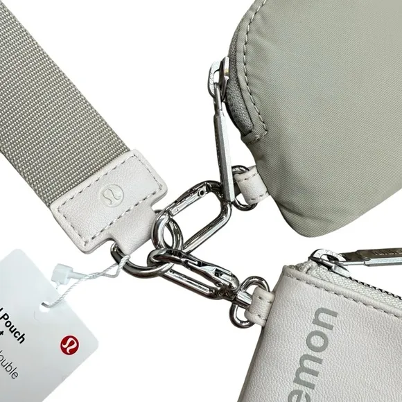 Lululemon Dual Pouch Wristlet Raw‎ Linen White Opal First Edition NWT - Image 9