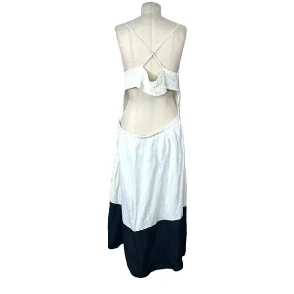 Anthropologie Maeve Colorblocked Contrast Midi Dress White Black‎ Size US XL - Image 6