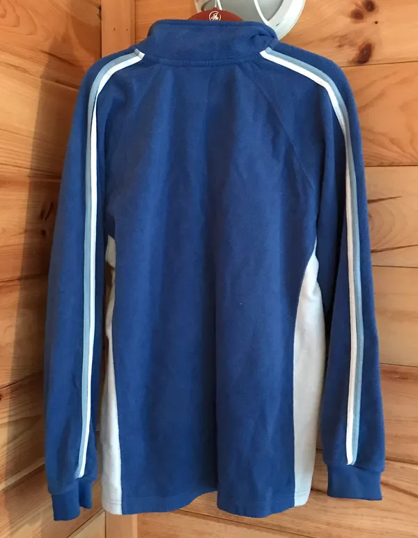 Fila Adorable Blue/White Fleece Quarter Zip Pullover Sweatshirt Top - Image 4