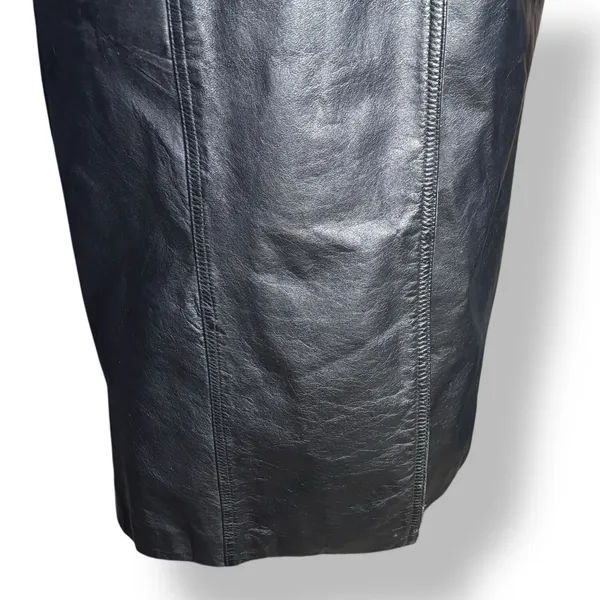 Vintage Wilsons Leather Black Trench Coat Thinsulate‎ Insulated Medium Longline - Image 7
