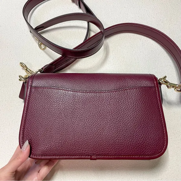 Coach Hadley Turnlock Shoulder Bag in Dark Wine - Image 7