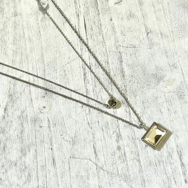 Loft two tier silver tone rhinestone necklace - Image 2