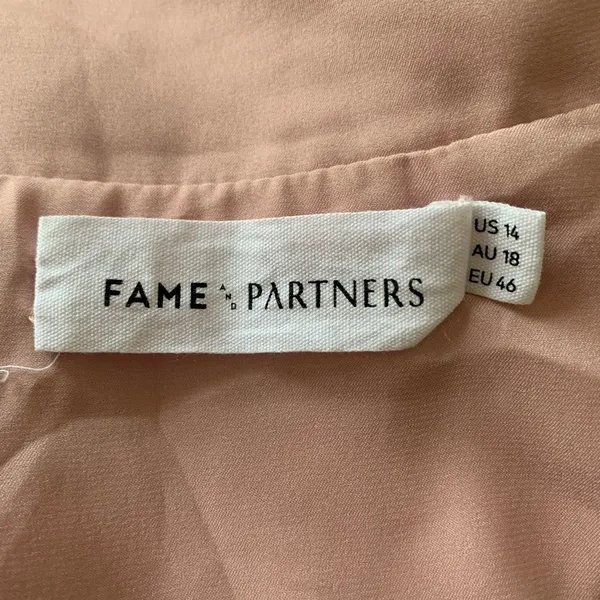 FAME AND PARTNERS Georgette Blush Pink V-Neck Wrap Cocktail‎ Feminine Dress Sz 14 - Image 16