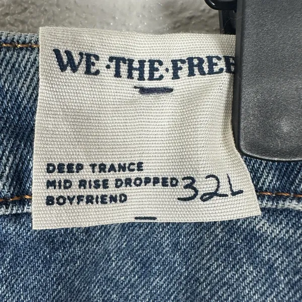 NEW‎ We The Free People Deep Trance Mid Rise Dropped Boyfriend Jeans Size 32Long - Image 9