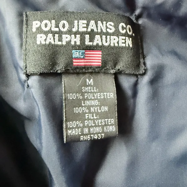 Vintage Polo Ralph Lauren Orange Quilted Puffer Ski Vest Winter Size M - Image 3