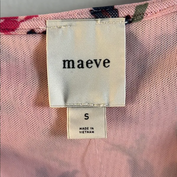Anthropologie’s Maeve New Tie Front Floral Ruffle Lace V-Neck Pink Women's Top - Image 9