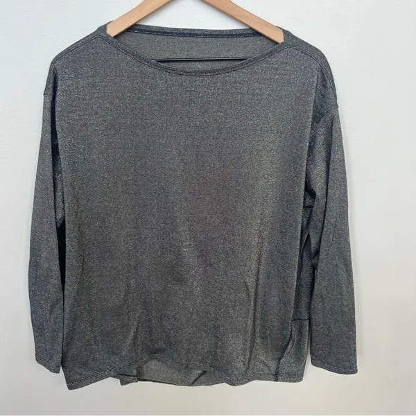 Lululemon Special Edition Back In Action Long Sleeve Shirt Black Spark Metallic - Image 4