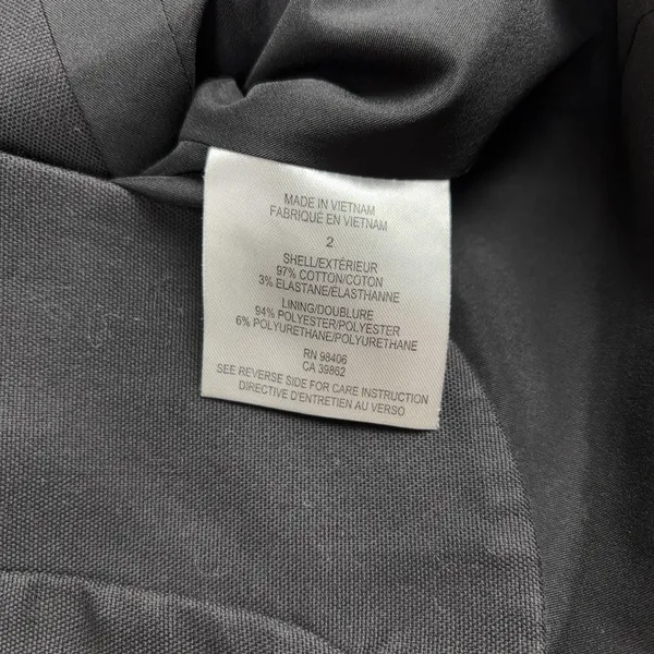 Theory Blazer Womens 2 Black Cotton Stretch Two Button Short Lined Jacket - Image 6