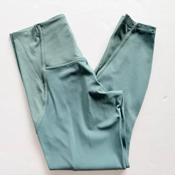 Lululemon Align Pant Ribbed Panel High Rise 25" Tidewater Teal Size 8 Yoga Gym - Image 3