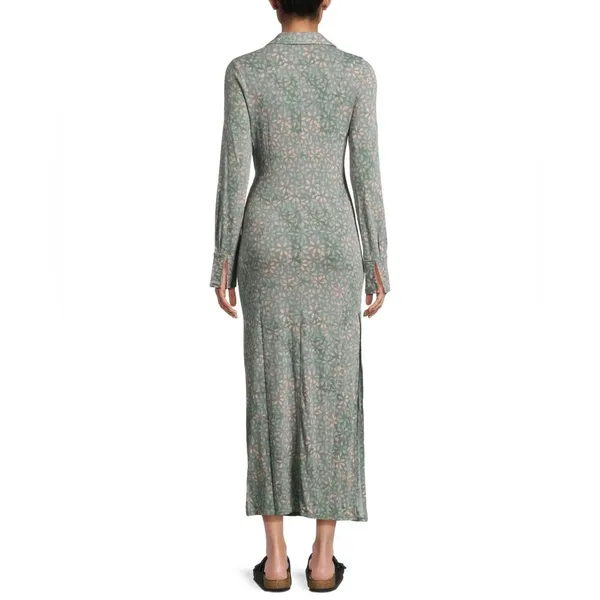 Free People Shayla Floral‎ Long Sleeve Wrap Midi Dress Size S - Mint Combo - NWT - Image 13