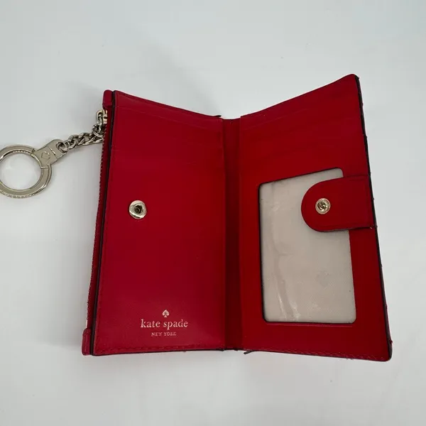Kate Spade Briar Lane Mikey Wallet Red Quilted Cow Leather Gold One Size - Image 7