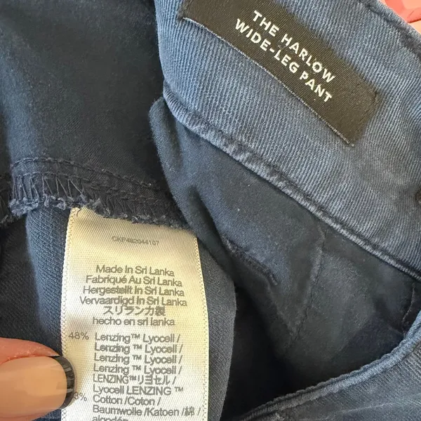 Madewell Deep Indigo Harlow Linen Blend Buttons Wide Leg Pants - Image 13