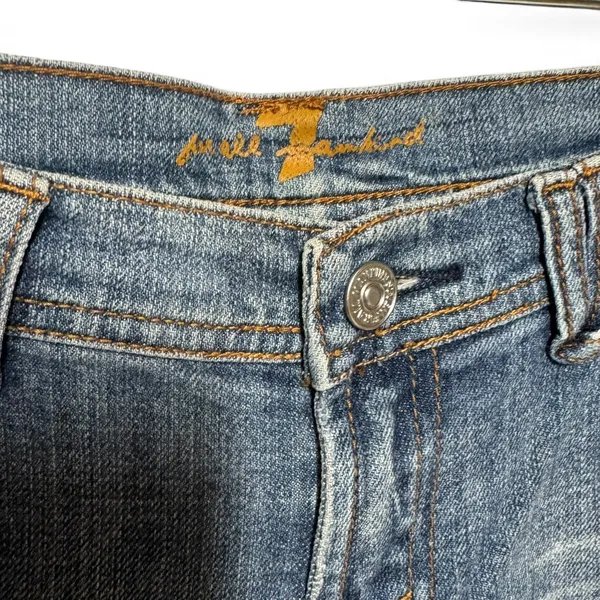 7 for all Mankind Rocker Silhouette Low Rise Medium Wash Jeans Flare Bootcut 28 - Image 2