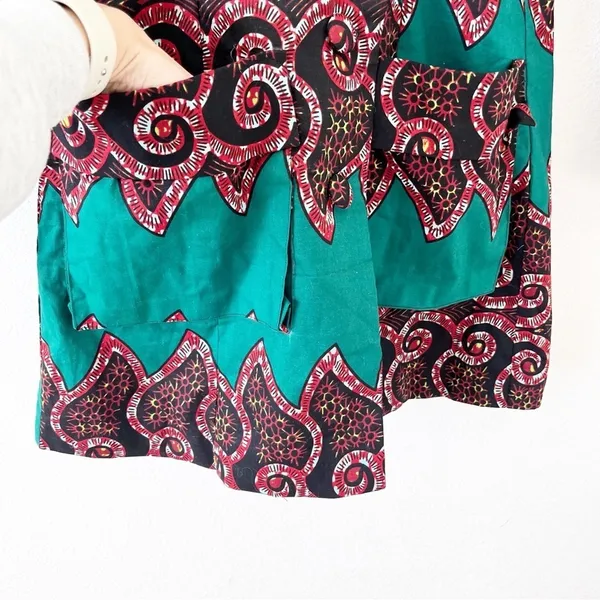 OFUURE Green Paisley Print Blazer Mini Dress Small Tailored Long Sleeve - Image 5